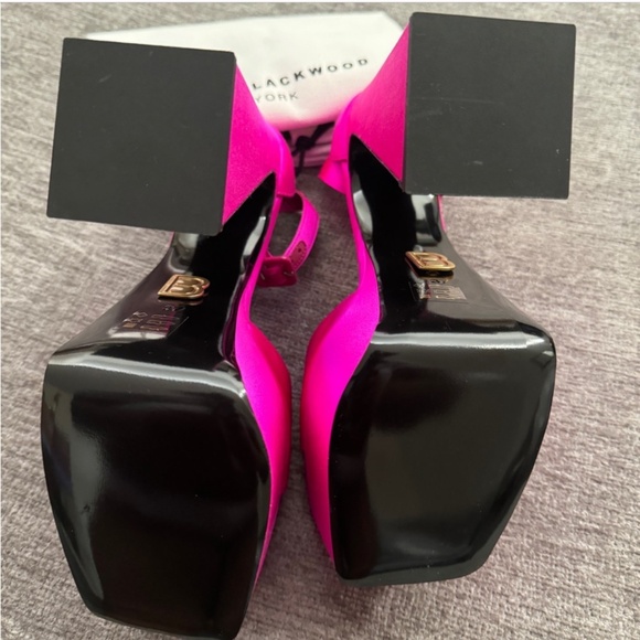 BRANDON BLACKWOOD HOT PINK SATIN SALI PUMP - Picture 6 of 7